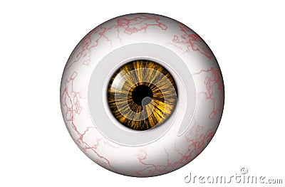 Human eyeball with yellow iris Cartoon Illustration
