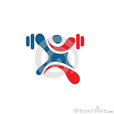 Human figure Fitness logo Vector Illustration