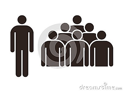 Human figure and group of people Vector Illustration