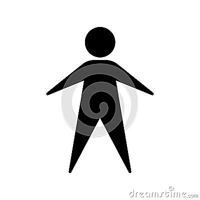 Human figure icon. Male person avatar symbol. Man or gentleman toilet and restroom sign. People logo. Vector Illustration