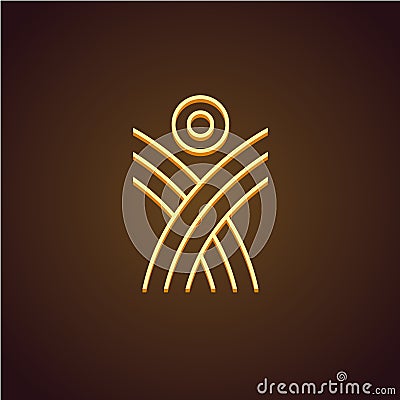 Human figure linear logo Vector Illustration