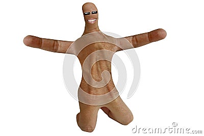 Human figure made with fingers Stock Photo