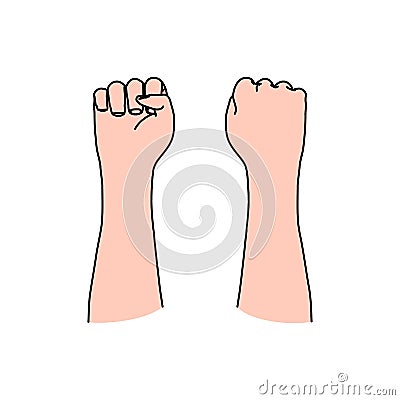 Human fist as symbol of riot, conflict, revolution, freedom Vector Illustration