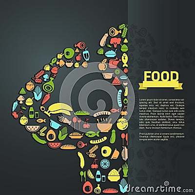 Human food icon in infographic background layout design, create Vector Illustration