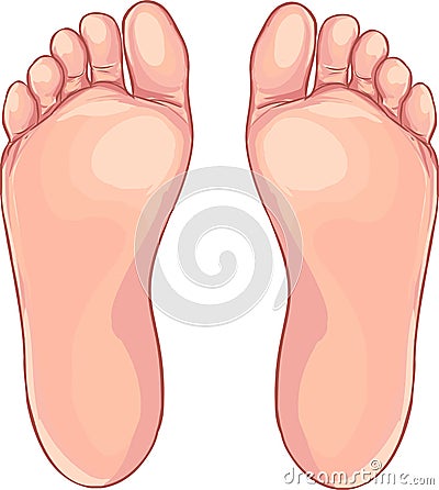 Human foot icon in cartoon style on a white background Vector Illustration