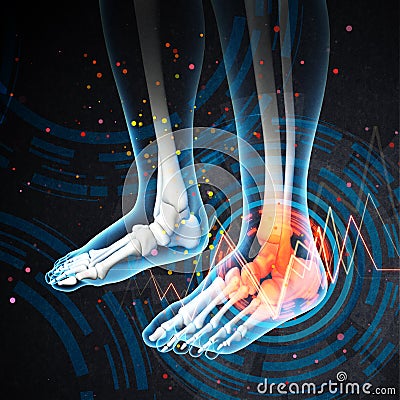 Human foot pain Stock Photo