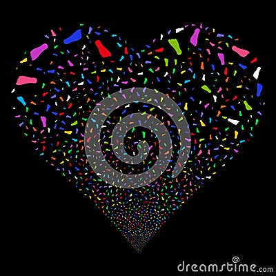 Human Footprint Fireworks Heart Vector Illustration