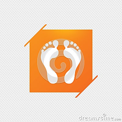 Human footprint sign icon. Barefoot symbol. Vector Illustration