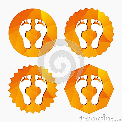 Human footprint sign icon. Barefoot symbol. Vector Illustration