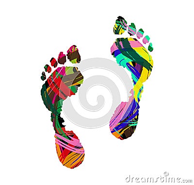 Human footprint Vector Illustration