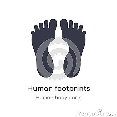 human footprints outline icon. isolated line vector illustration from human body parts collection. editable thin stroke human Vector Illustration