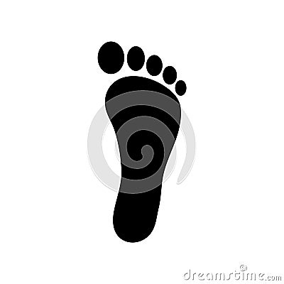Human footstep icon. Vector footprint. Black silhouette. Flat style Vector Illustration
