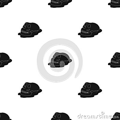 Human fossils icon in black style isolated on white background. Dinosaurs and prehistoric symbol stock vector Vector Illustration