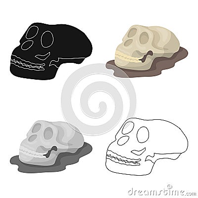 Human fossils icon in cartoon style isolated on white background. Dinosaurs and prehistoric symbol stock vector Vector Illustration