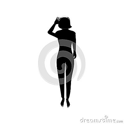 Human full body icon illustrations . Black silhouettes of men and women on a white background Vector Illustration