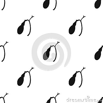 Human gallbladder icon in black style isolated on white background. Human organs pattern stock vector illustration. Vector Illustration