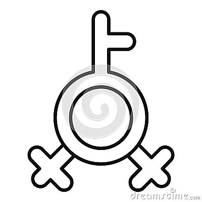 Human gender identity icon outline vector. Trans support Stock Photo