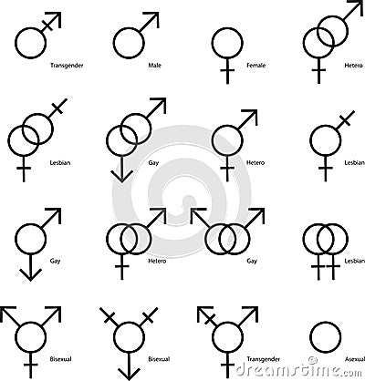 Human gender orientation vector icons Vector Illustration