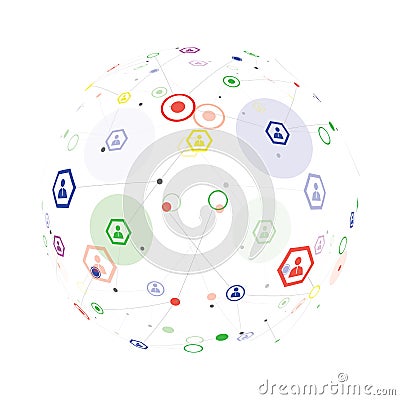 Human globe connection Vector Illustration