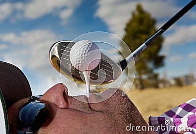 Human Golf Tee Stock Photo