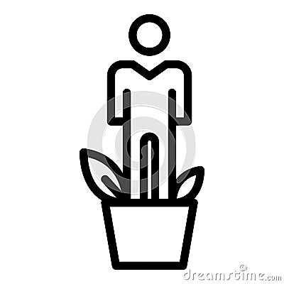Human growth icon, outline style Vector Illustration