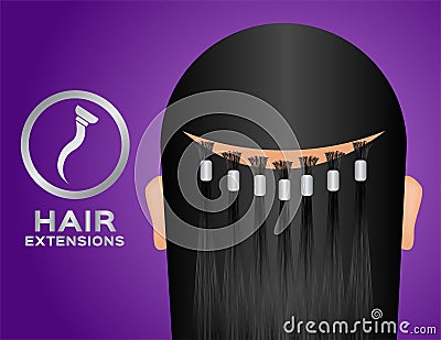 Human hair extensions vector and icon Vector Illustration