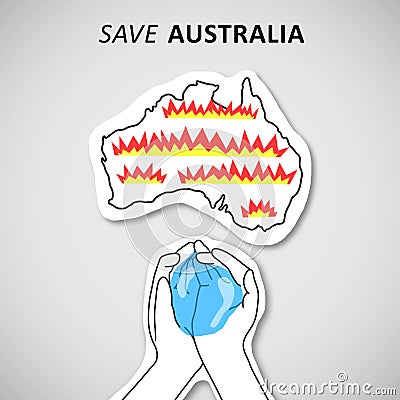 Human hand bringing water for orange burning Australia Stock Photo