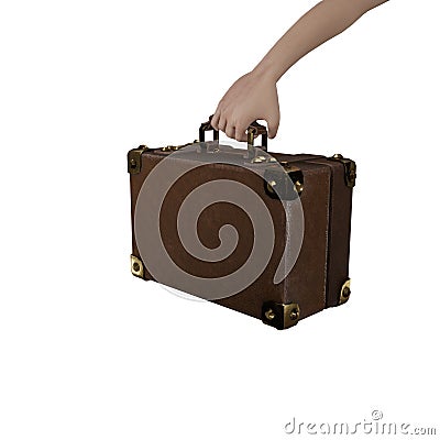 Human hand carrying briefcase Stock Photo