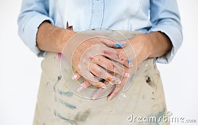 Human Hand Colorful Arts Concept Stock Photo