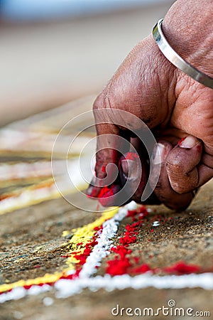 Human Hand does a Yantra Stock Photo