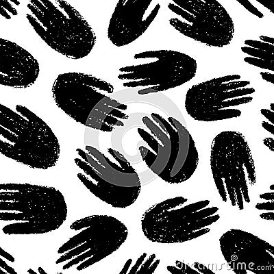 Human hand imprint vector seamless pattern Vector Illustration