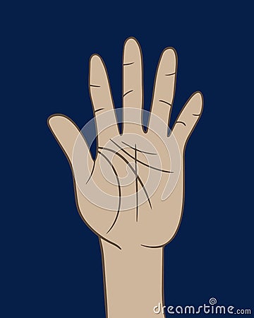 Human hand with life lines. Vector Illustration