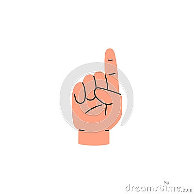 Human hand showing letter Z of American alphabet flat style, vector illustration Vector Illustration