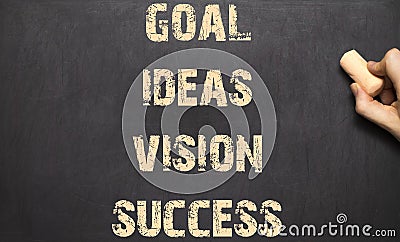 Human Hand Writing Goal Ideas Vision Success Stock Photo