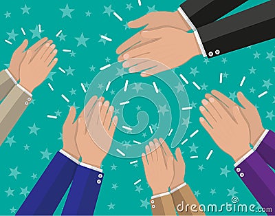 Human hands clapping applaud Vector Illustration