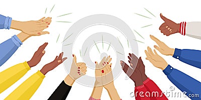 Human hands clapping Vector Illustration