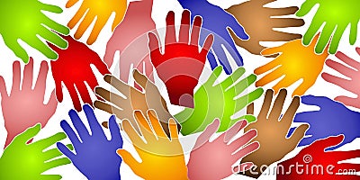 Human Hands Colorful Pattern Stock Photo