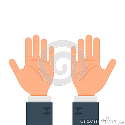 Human hands gesture vector flat illustration design isolated on white background Vector Illustration