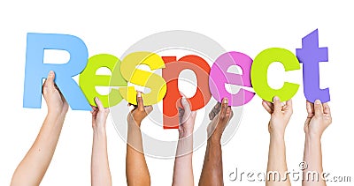 Human Hands Holding Word Respect Stock Photo