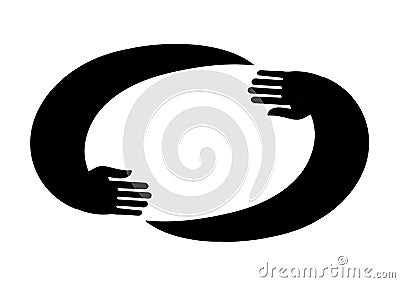 Human hands making a frame symbol isolated on white Vector Illustration