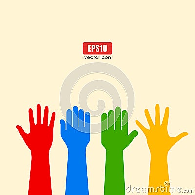 Human hands poster Vector Illustration