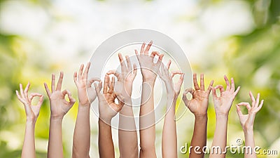 Human hands showing ok sign Stock Photo