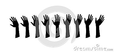 Human hands, wave the hand Vector Illustration