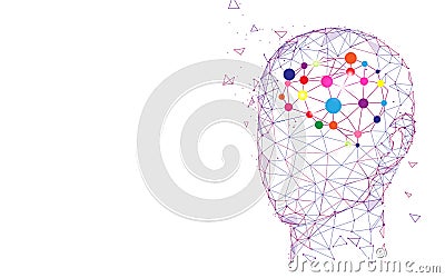 Human head and brain. Creation and idea concept Vector Illustration