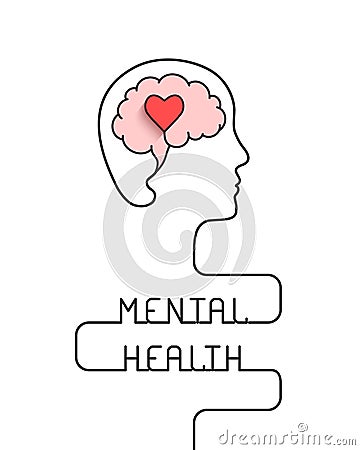 Mental health and emotional well being concept Vector Illustration