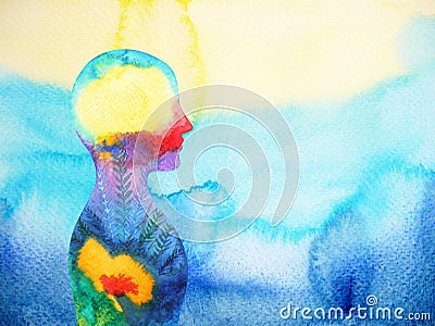 Human head, chakra power, inspiration abstract thinking Stock Photo