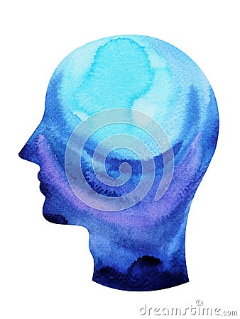 Human head, chakra power, inspiration abstract thought, world, universe inside your mind Stock Photo