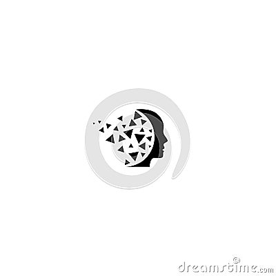 Human head face logo, creative brain man isolated on white background Vector Illustration
