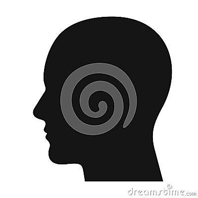 Human head profile black shadow silhouette Vector Illustration