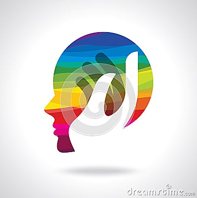 Human head thinking a new idea Vector Illustration